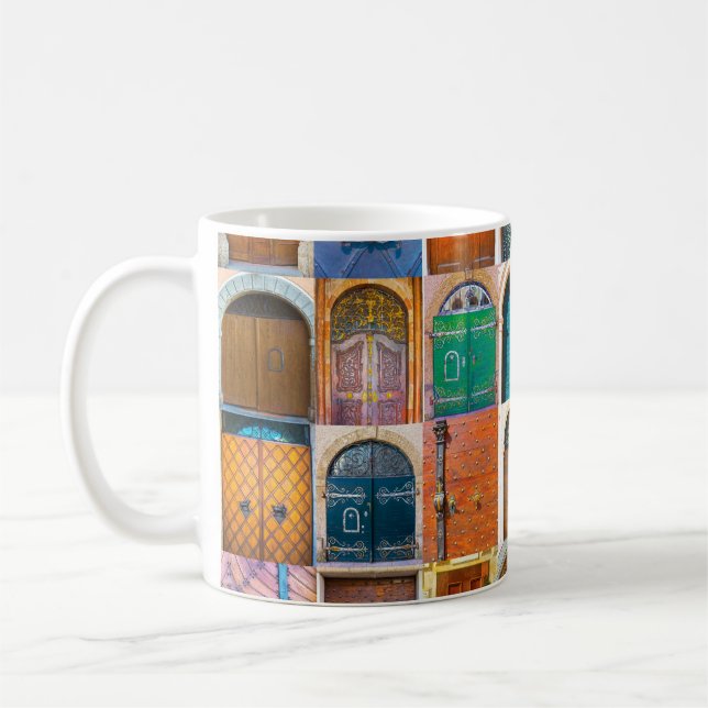 Mug Collage des portes d'entrée médiévales à Prague, T (Gauche)