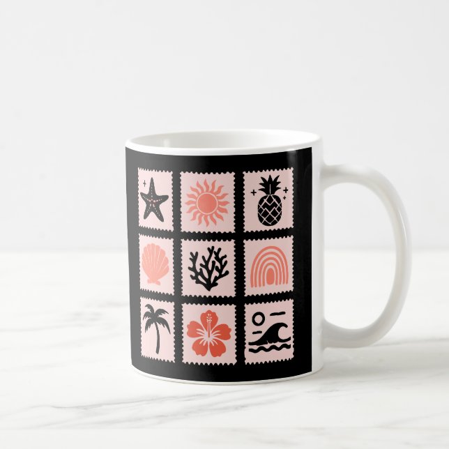 Mug Collage des timbres de nature (Droite)