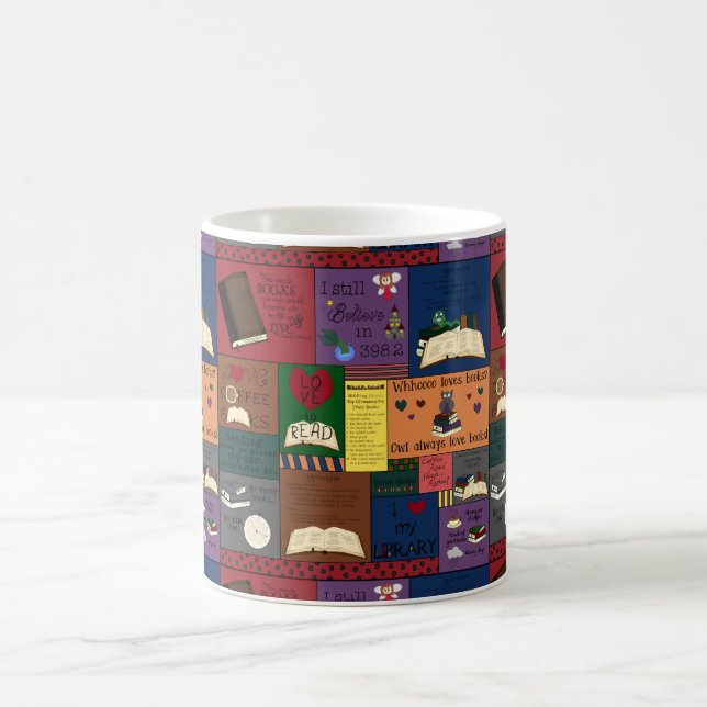 Mug Collage d'intoxiqué de livre (Centre)