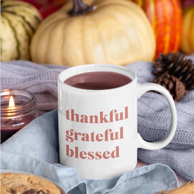 Mug Collage moderne Trois photos | BON THANKSGIVING (Créateur téléchargé)