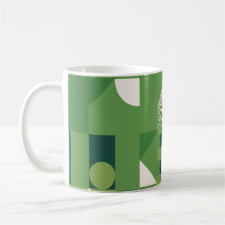 Mug Collage numérique en duotone, éléments géométrique