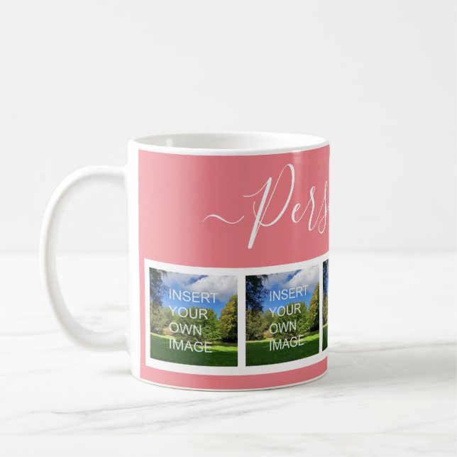 Mug Collage personnalisé Cinq photos personnalisées (Gauche)