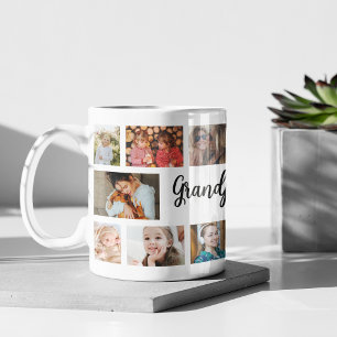 Mug Collage personnalisé de 18 photos pour papi