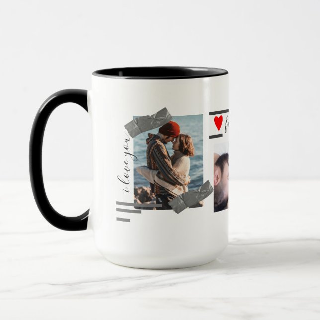 Mug Collage personnalisé personnalisé de photos cadeau (Gauche)