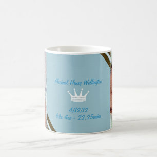 Mug Collage Photo Bébé Couronne Bleue