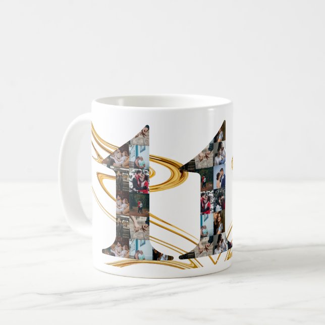 Mug Collage photo Cadeaux de 11 ans par année (Devant gauche)