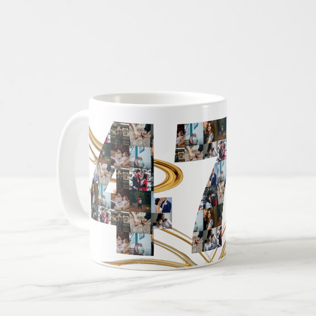 Mug Collage photo Cadeaux de 47 ans par année (Devant gauche)