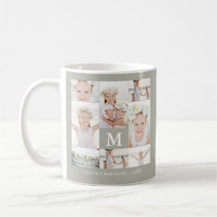 Mug Collage photo classique avec monogramme et nom