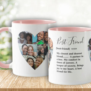 Mug Collage Photo Cœur Meilleur Ami Amitié