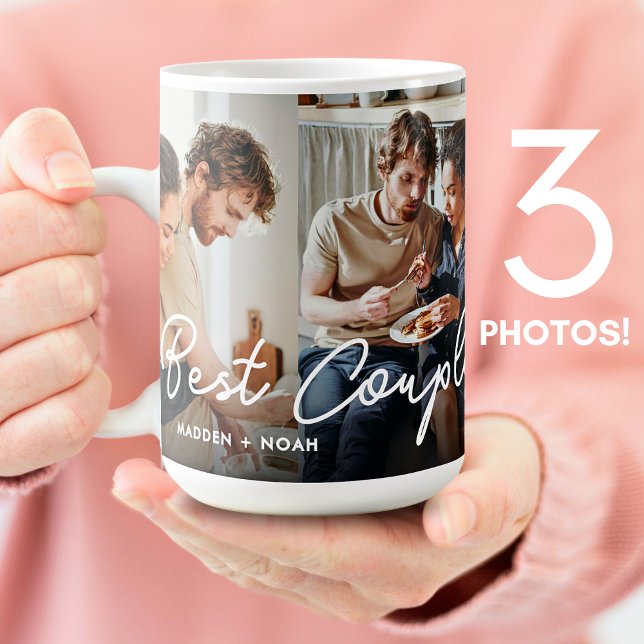 Mug Collage photo Couple 3 moderne Meilleur Couple Jam (Créateur téléchargé)