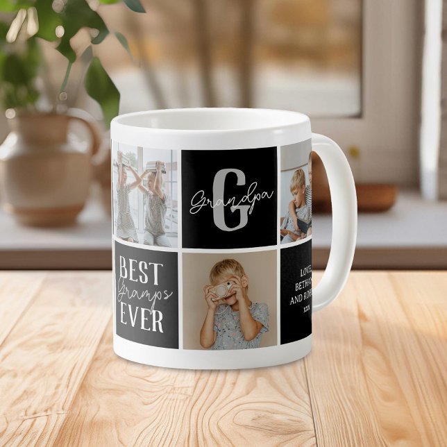 Mug Collage photo de grand-père moderne (Créateur téléchargé)