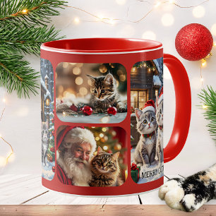 Mug Collage photo de Joyeux Cat Noël Noël