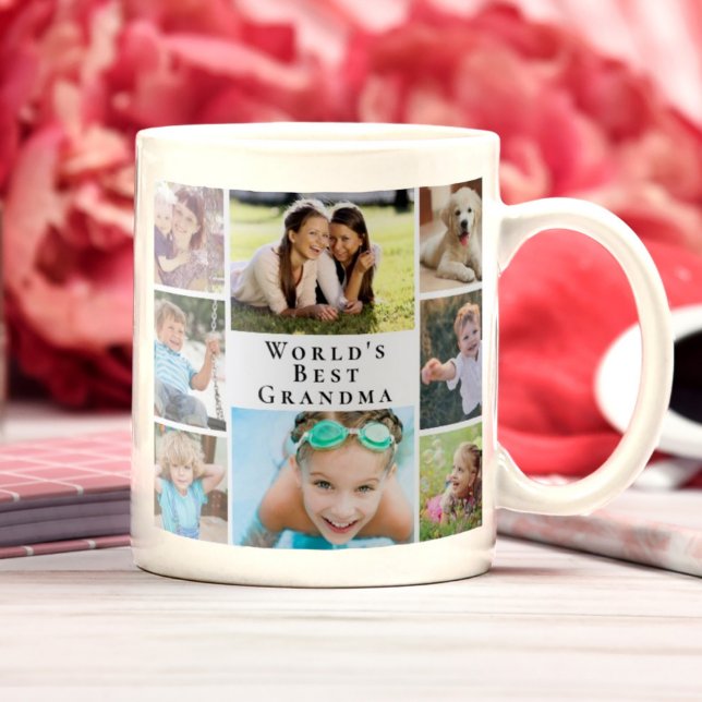 Mug Collage photo de la meilleure grand-mère du monde (Créateur téléchargé)