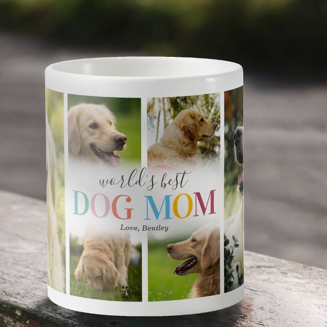 Mug Collage photo de la meilleure maman du chien du mo (Créateur téléchargé)