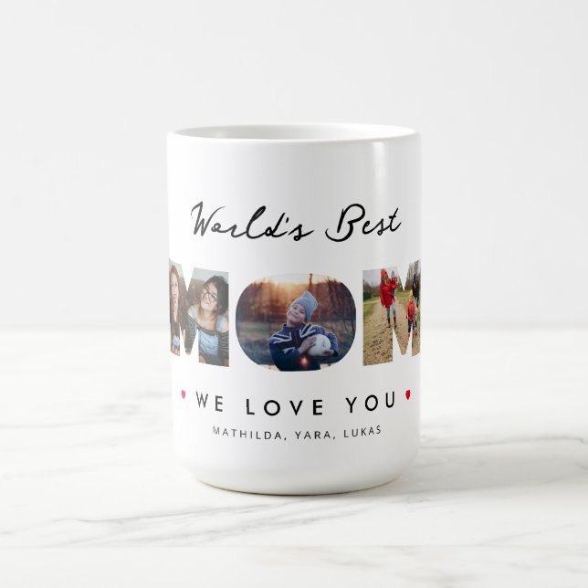 Mug Collage photo de la meilleure maman du monde 3 (Centre)