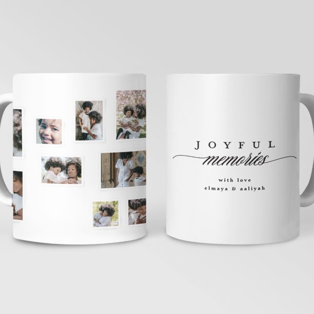 Mug Collage photo de vacances Moments Joyeux modernes (Créateur téléchargé)