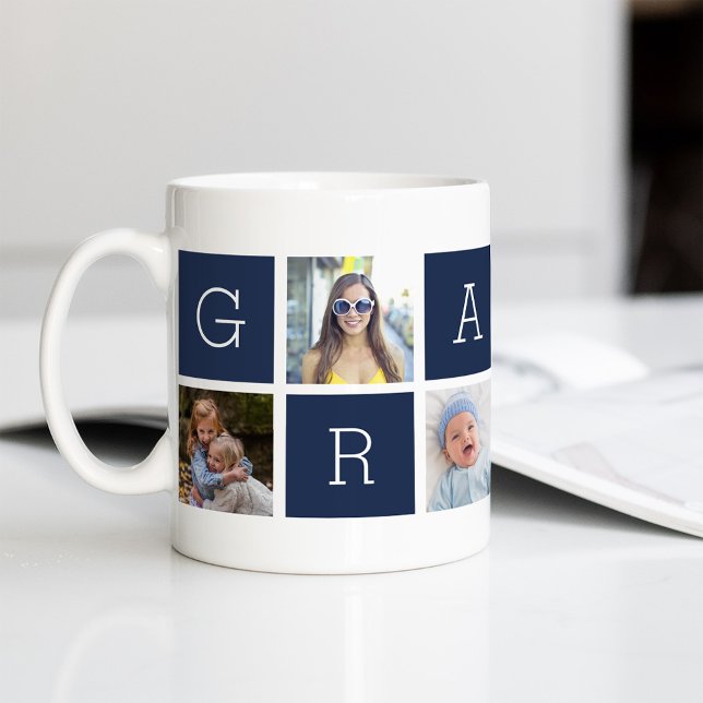 Mug Collage photo grand-père des groupes personnalisés (Créateur téléchargé)