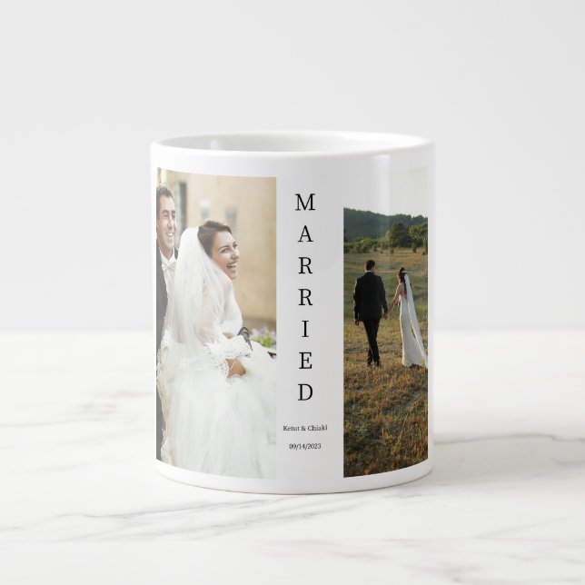 Mug Collage Photo Mariage Personnalisable (Devant)