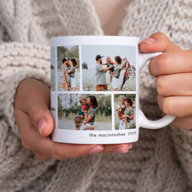 Mug Collage photo minimal simple 10 (Simple minimal 10 photo collage mug.)