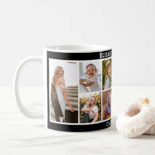 Mug Collage photo personnalisé 10 Graduation moderne