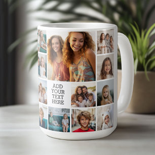 Mug Collage photo personnalisé 17 - noir - blanc