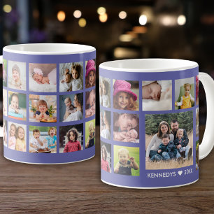 Mug Collage photo personnalisé 22 Nom de famille