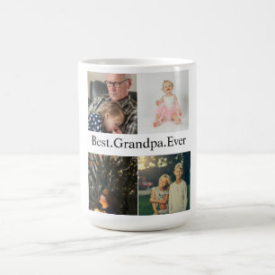 Mug Collage photo personnalisé 4 Meilleur grand-père j