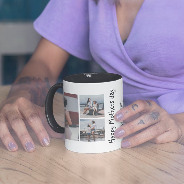 Mug Collage photo personnalisé 6 | Fête des mères (Créateur téléchargé)