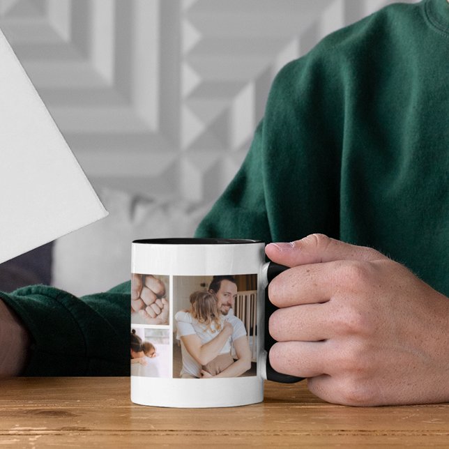 Mug Collage photo personnalisé 6 | FÊTE DES PÈRES (Créateur téléchargé)
