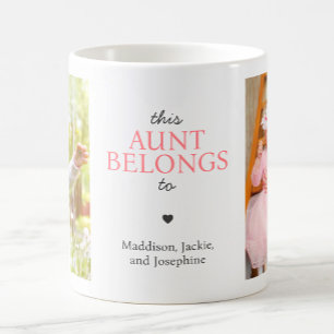 Mug Collage photo personnalisé "Cette tante appartient