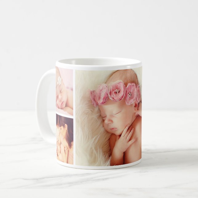 Mug Collage photo personnalisé de la petite fille de n (Devant gauche)