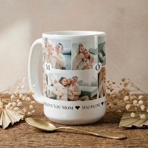 Mug Collage photo personnalisé "Nous t'aimons Maman" e