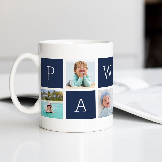 Mug Collage photo personnalisé Pawpaw Grand-père (Créateur téléchargé)