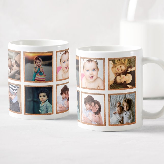 Mug Collage photo personnalisé Rose Gold tendance (Créateur téléchargé)