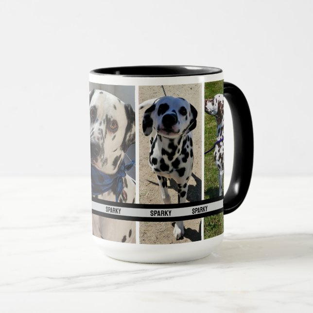 Mug Collage photo pour animal de compagnie personnalis (Devant droit)