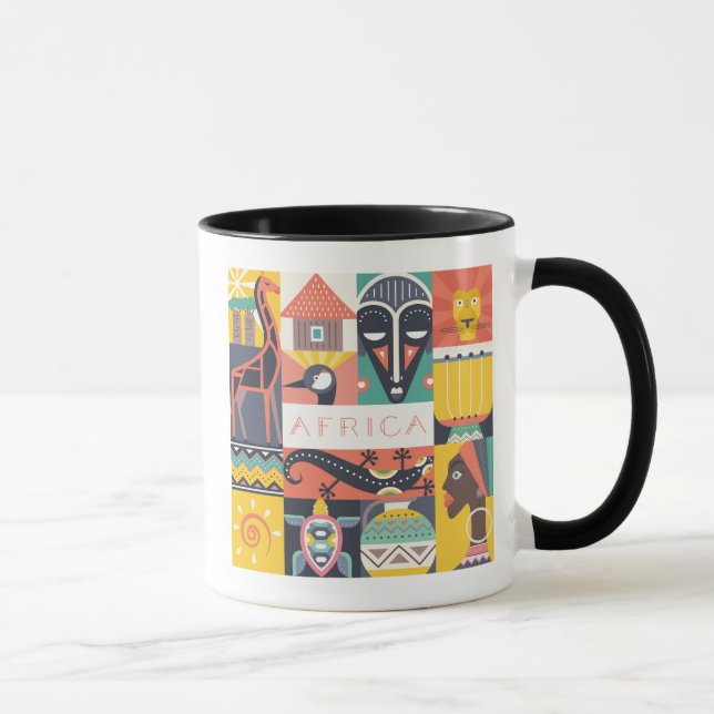 Mug Collage symbolique africain d'art (Droite)