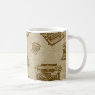 Mug Collage vintage de machine à écrire