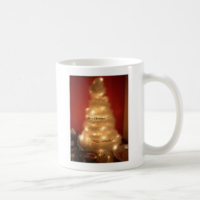 Mug Collection d'arbres de Noël blancs décorés (Droite)