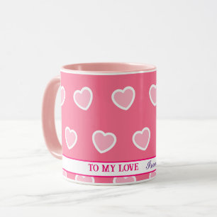 Mug Collection de la Saint-Valentin rose moderne