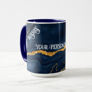 Mug Collection de marbre bleu bleu marine