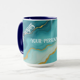 Mug Collection de marbre bleu turquoise moderne