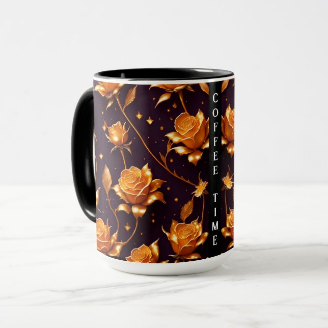 Mug Collection de Roses de luxe Gold Boho tendance (Devant gauche)