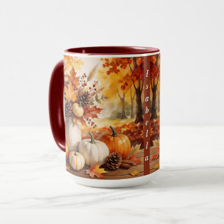 Mug Collection de Thanksgiving d'automne moderne doré