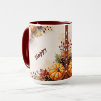 Mug Collection de Thanksgiving Moderne Automne Doré