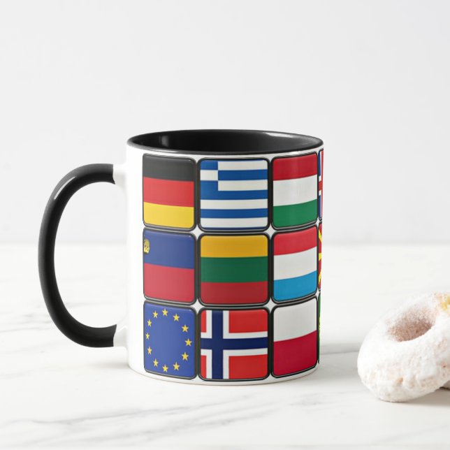 Mug Collection internationale du drapeau, drapeaux du  (Avec donut)