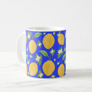 Mug Collection Lemon Bloom bleu à motifs