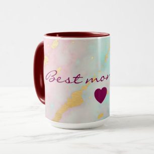Mug Collection Luxe Rose Pâle Menthe Douce Or Tendance