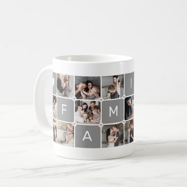 Mug Collection moderne personnalisée "Famille" 16-Phot (Devant gauche)