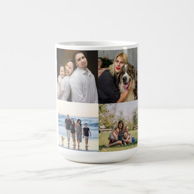 Mug Collection photo de famille 4 moderne personnalisé (Centre)