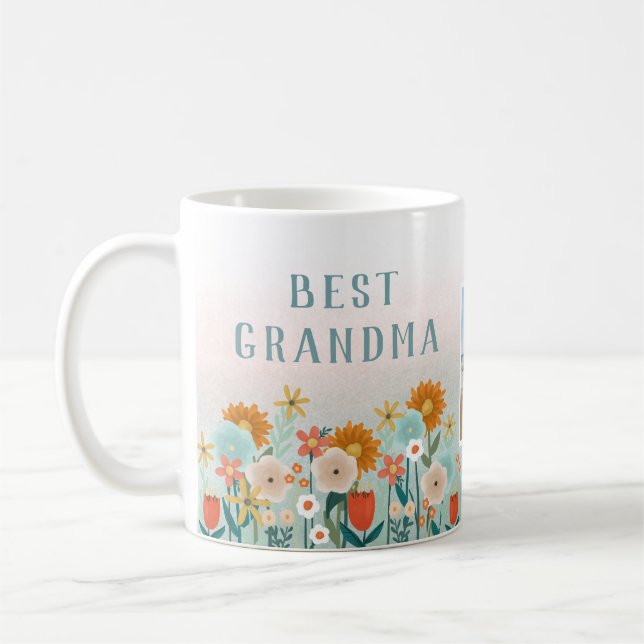 Mug Collection photo florale moderne Best Grand-mère (Gauche)